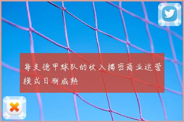 每支德甲球队的收入揭密商业运营模式日渐成熟